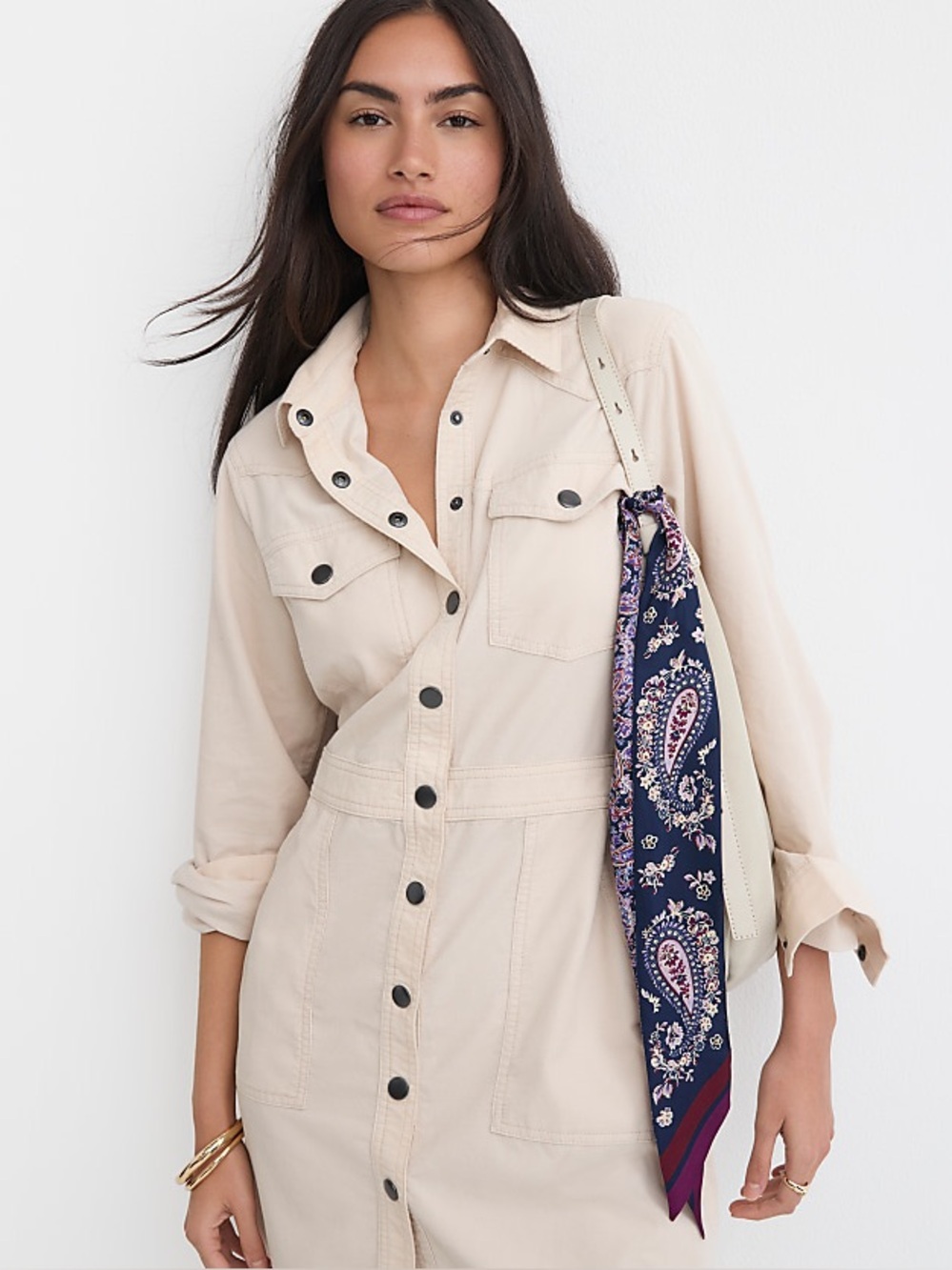 LOFT Corduroy Mini Pocket Shirtdress
